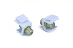 Вставка формата Keystone Jack с проходным адаптером F-типа Hyperline KJ1-FCON-G-WH