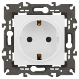 Розетка 1-м СП Эра Elegance 14-2101-01 16А IP20 16AX 250В 2P+E Schuko бел. Эра Б0034264