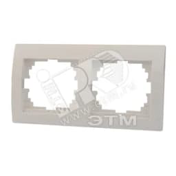 DERIY Рамка 2 поста горизонтальная белый