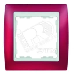 Рамка на 2 поста, S82, красный полупрозрачный - белый