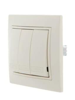 Выключатель 3-кл. СП Mira 10А IP20 со вставкой крем. LEZARD 701-0303-109