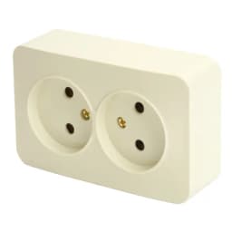 Розетка 2местная бз открытой установки STEKKER 250В 10А IP20 серия София слоновая кость MST101204 49495