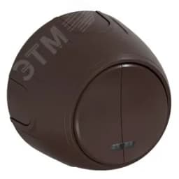 Выключатель двойной Rotondo с подсветкой, цвет коричневый ССТ