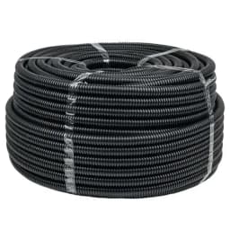 Труба гофр. негорючая безгалогеновая FRHF с протяжкой d20 мм (100 м) черная EKF-Plast