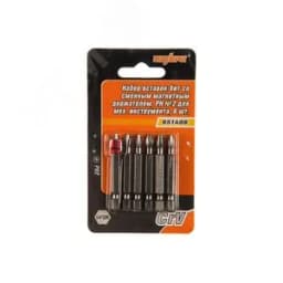 Набор вставок-бит для механического инструмента со сменным магнитным держателем, PH2, 50 мм, 7 предметов