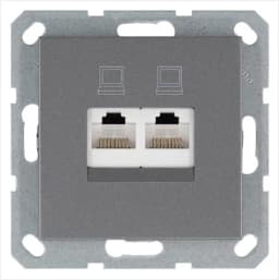 Розетка компьютерная 2-м RJ45 IP20 кат. 5E механизм алюм. Jasmart G6106S