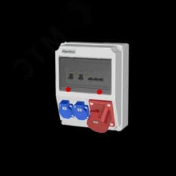 Устройство распределительное 00 2хSHUKO16А250В 1хСЕЕ32А4п с защитой, 222х284х122, настенное, пластик, IP44