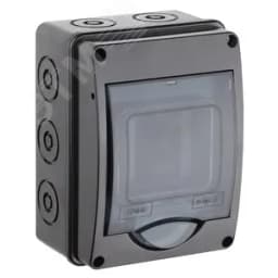 Щиток распределительный навесной на 3 модуля с дверцей черный IP66 (ЩРн-П-3) RUVinil