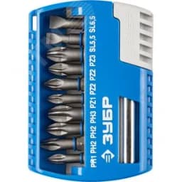 Набор бит с магнитным адаптером, Cr-Mo, 11 предметов ЗУБР