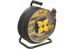 Удлинитель на метал. катушке 4х50м с заземл. 16А IP44 Professional УК50 КГ 3х1.5 термозащита IEK WKP16-16-04-50-44