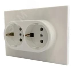 Розетка двухпостовая Ugra с/з с з/ш, механизм, 16А, 250В, бежевый GUSI Electric