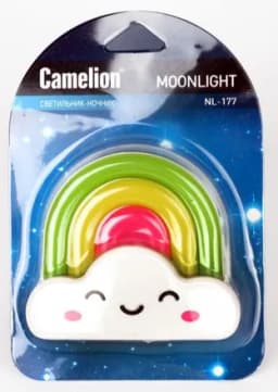Светильник светодиодный NL-177 «Радуга» 220В ночник с выкл. бел. Camelion 12533