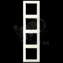 Рамка 4-я для горизонтальной/вертикальной установки Серия- AS550 Материал- термопласт Цвет- слоновая кость