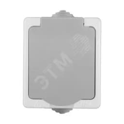 Аллегро Розетка с заземлением с защитными шторками с крышкой IP-54 серый 1282 Универсал