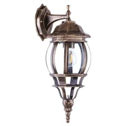 Светильник садовопарковый Feron 8102 восьмигранный на стену вниз 100W E27 230V черное золото 11245