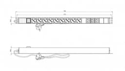 Блок розеток Hyperline SHE-9SH-3IEC-S-2.5EU