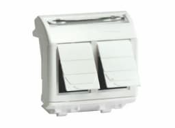 Розетки двойная компьютерная RJ-45 Brava кат5е. белая DKC 76459B