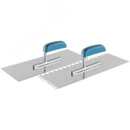 Гладилка нержав. с деревянной ручкой, 280х130 мм зубчатая, зуб 10х10 мм