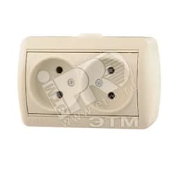 HATA Розетка двойная без заземления бежевая Lezard