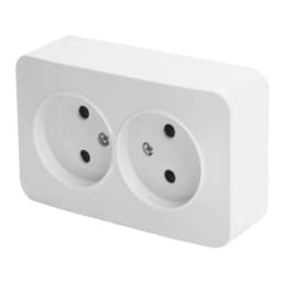 Розетка 2местная бз открытой установки STEKKER 250В 10А IP20 серия София белый MST101201 49303