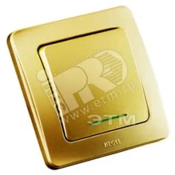 Переключатель одноклавишный скрытый с индикацией золото 16А HEGEL