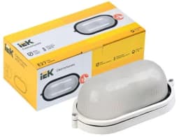 Светильник НПП 1401 60Вт E27 IP54 бел. овал IEK LNPP0-1401-1-060-K01