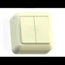 ОПТИМА Выключатель открытой установки двухклавишный, 10А А510-380, слоновая кость