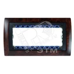 Рамка с суппортом на 8 узких модулей, S82C, орех - графит