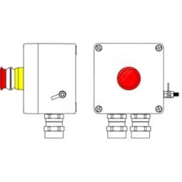 Взрывозащищенный пост управления из полиэстера CPE-Р-03 -(1xP3E(11)) -2x6018AASBKGM2SB(C)1Ex d e IIC T6 Gb / Ex tb IIIC T80°C Db IP66