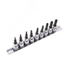Набор торцевых насадок 3/8", TORX, Т10-Т50 мм, L = 50 мм, с отверстием, 9 предметов