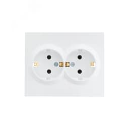 VESNA Розетка двойная с/з ПБТ белая