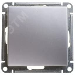 Выключатель одноклавишный, двухполюсный, 10АХ, механизм, матовый хром