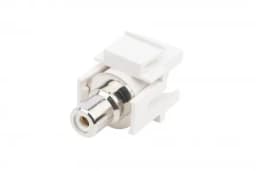 Вставка формата Keystone Jack с проходным адаптером RCA (белый) Hyperline KJ1-RCA/WH-D-WH