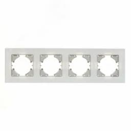 Рамка 4-местная Ugra стекло, белый GUSI ELECTRIC