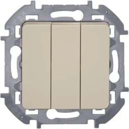 Выключатель трёхклавишный Inspiria 10АХ 250В винтовые зажимы - слоновая кость