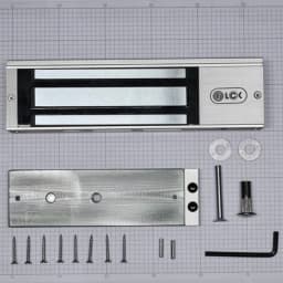 Электромагнитный замок (сила удержания 500 кг), с двумя встроенными датчиками, цвет серебристый сатинированный алюминий RAL 7047 RL-EM500-LSS R-Lock