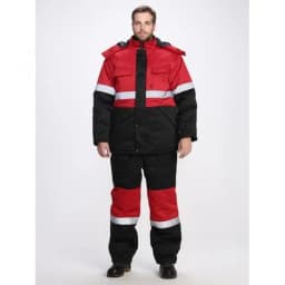 Костюм зимний Профи-Норд (тк.Смесовая,250) п/к, черный/красный,52-54,158-164