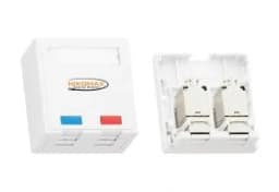 Настенная розетка экранированная, кат.5e, 2 порта, на модулях серии FT NIKOMAX NMC-WO2SD2-FT-ST-WT