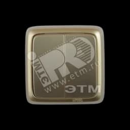 Выключатель двухклавишный наружный с изоляционной пластиной с индикацией золото 16А