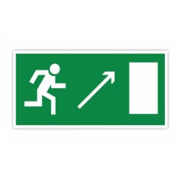 Знак-наклейка "Направление к эвакуационному выходу направо вверх" Знакпром