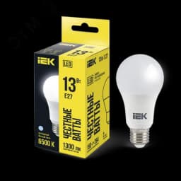 Лампа светодиодная A60 груша 13Вт 230В 6500К E27 IEK