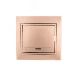 Мира Выключатель с подсветкой светло-коричневый металлик