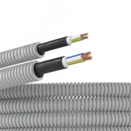 Электротруба ПВХ гибкая гофр. д.20мм, цвет серый, с кабелем ВВГнг(А)-LS 3х2,5мм? РЭК ГОСТ+, 100м