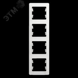 GLOSSA Рамка 4 поста вертикальная белый GSL000108 Systeme Electric