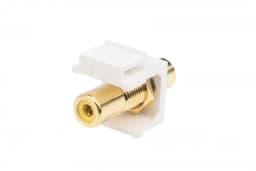 Вставка формата Keystone Jack с проходным адаптером RCA (желтый) Hyperline KJ1-RCA/YL-HG-WH