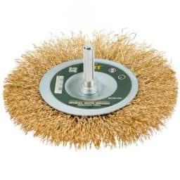 Кордщетка-колесо, со штифтом, стальная латунированная волнистая проволока 100 мм FIT