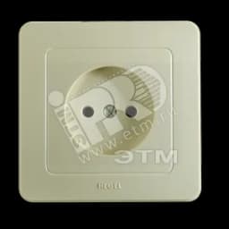 Розетка скрытая со шторками слоновая кость