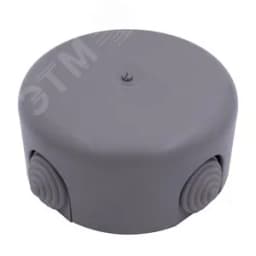 Коробка распределительная 78мм, пластик, цвет Титан с кабельными вводами Бирони