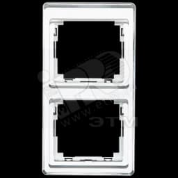 Рамка 2 поста вертикальная белая JUNG