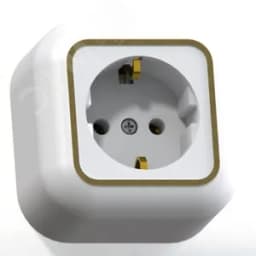 Валентина Розетка 1 пост наружная с заземлением белый/ золото РА16-638 Кунцево